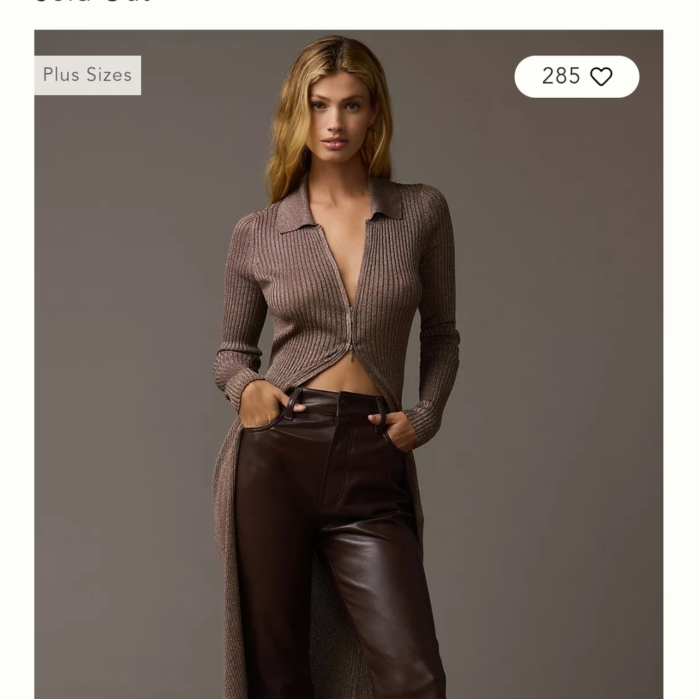 Anthropologie Metallic Brown Cardigan